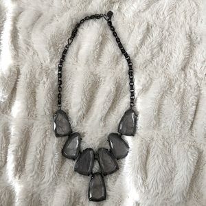 *VINTAGE* Kendra Scott Harlow Necklace NWOT - Gunmetal Rock Crystal